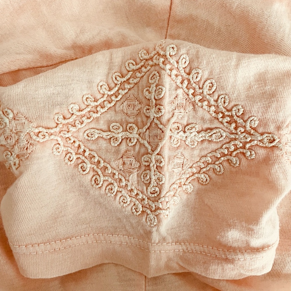 Lucky Brand Embroidered Short-Sleeve Tee / Coral / XS - Picture 4 of 5